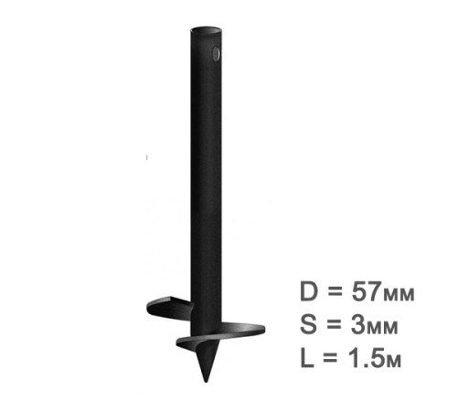 Купить Свая винтовая 57х3мм, длиной 1.5м